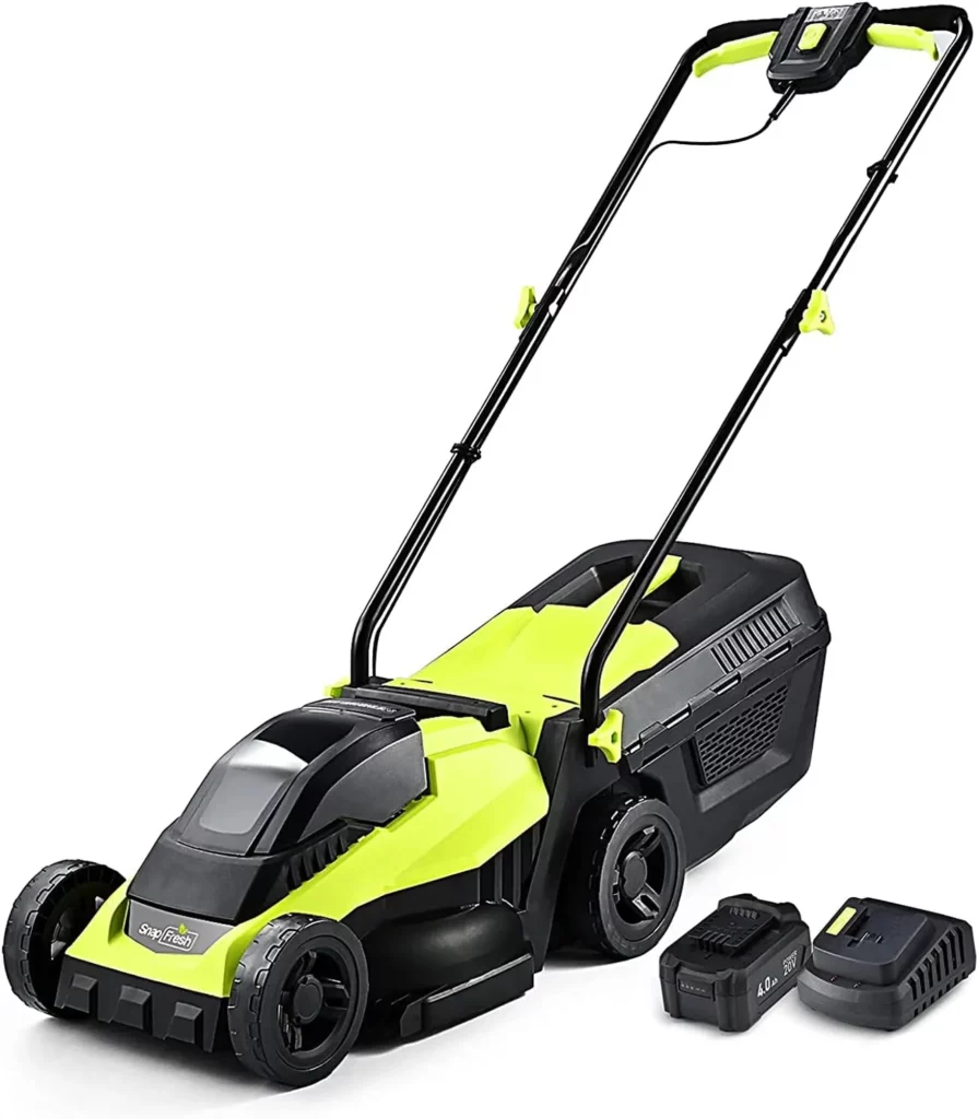 SnapFresh 14-Inch 2-in-1 Cordless Lawn Mower for Zoysia Grass